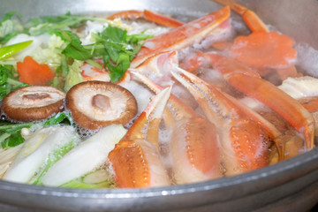 カニすき鍋料理
