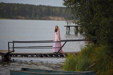 sad girl in the boat