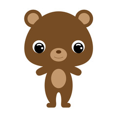 Cute baby bear. Forest animal. Flat vector stock illustration on white background