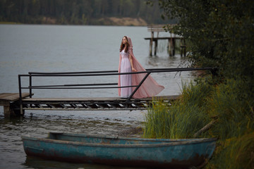 sad girl in the boat