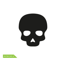 Pirate skull icon vector logo design template