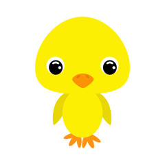 Cute baby chicken. Flat vector stock illustration on white background
