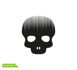 Pirate skull icon vector logo design template