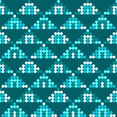 Geometric shapes from points. Polka dots ornament. Seamless pattern. Vector illustration for web design or print.