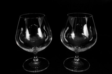 Empty glass for brandy,   whiskey or bourbon