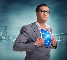 Superhero preparing to save the city