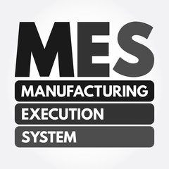 Obraz premium MES - Manufacturing Execution System acronym, business concept background