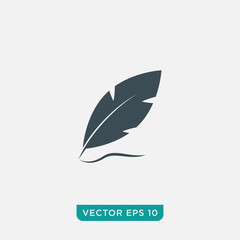 Feather Pen Icon Design, Vector EPS10