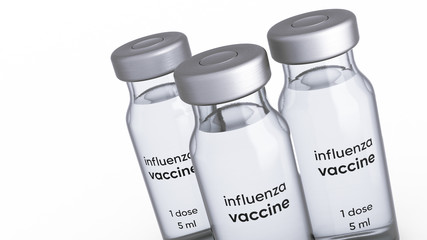 3D illustration of medical ampoules, isolated on white