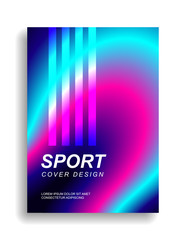 Sports cover design in vibrant colors. Smooth gradient lines. Eps10 vector