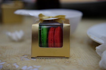 Macaroons in a gift box
