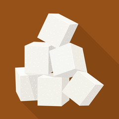 Isolated object of cube and cane symbol. Web element of cube and sugar vector icon for stock.