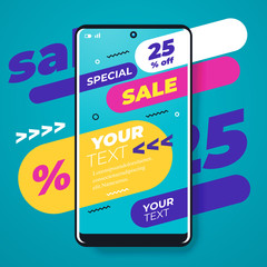 Sale social post design template vector