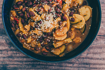 vegan beans and mixed veggies stew