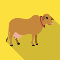 Cow of animal vector icon.Flat vector icon isolated on white background cow of animal.