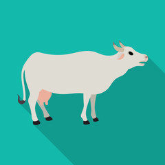 Cow vector icon.Flat vector icon isolated on white background cow.