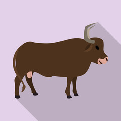 Bull vector icon.Flat vector icon isolated on white background bull.