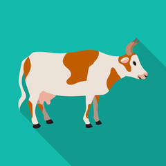 Cow of animal vector icon.Flat vector icon isolated on white background cow of animal.