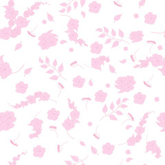 Elegant seamless pattern with flower, pink flower, seamless pattern