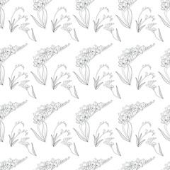 Elegant seamless pattern with frezia, flower pattern, seamless frezia