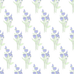 Elegant seamless pattern with liziantus, flower pattern, seamless liziantus, purple flower