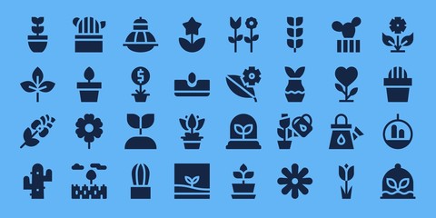 Modern Simple Set of flora Vector filled Icons