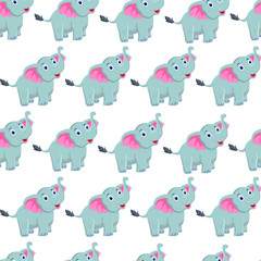 Seamless pattern with wild elephant, baby wallpaper, animal wallpaper