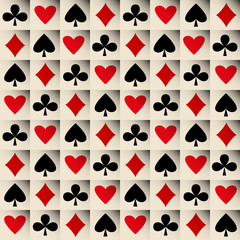 Card suits seamless pattern.