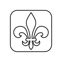 Fleur de lis line icon isolated on white background © sljubisa