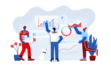 Flat Modern design Illustration of Data Analysis