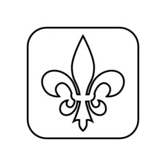 Fleur de lis line icon isolated on white background