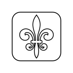 Fleur de lis line icon isolated on white background