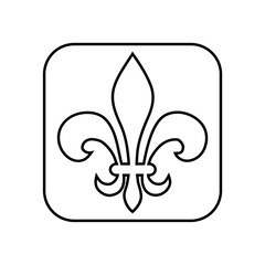 Fleur de lis line icon isolated on white background © sljubisa