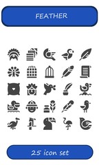 Modern Simple Set of feather Vector filled Icons