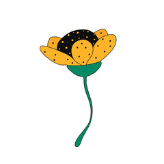 hand-drawn yellow flower in Doodle style. vector illustration. can be used to design cups, t-shirts, Wallpapers, fabrics, and children s clothing. isolated on white background