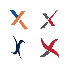 Fototapeta na wymiar Set X Letter Logo Template vector icon