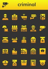 criminal icon set