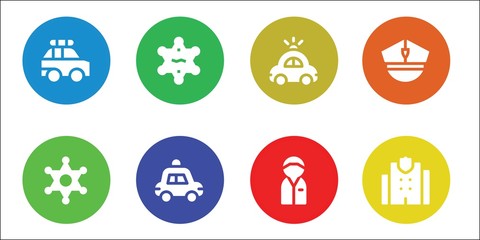 Modern Simple Set of patrol Vector filled Icons