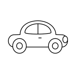 Coloring page outline of car toy. Vector illustration.