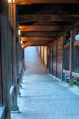 wooden corridor in a Japanese temple