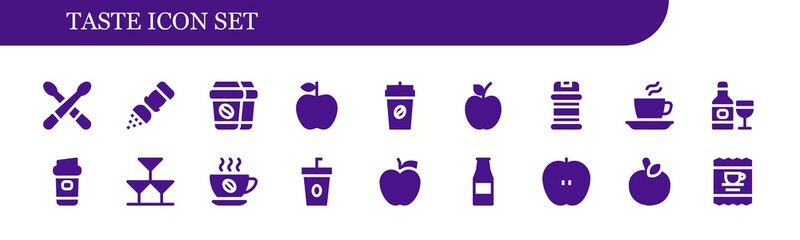 Modern Simple Set of taste Vector filled Icons