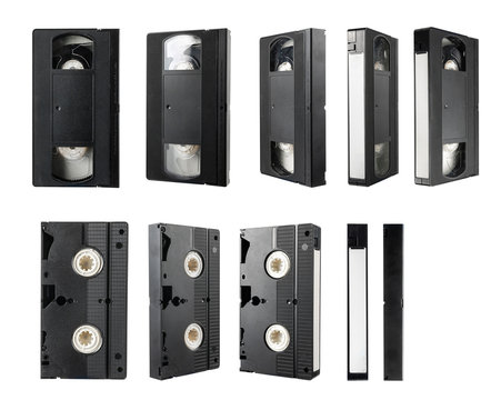 video tape cassette isolated on white background