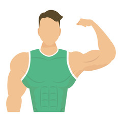 young strong man athlete character