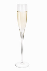 Glass transparent goblet on a white background