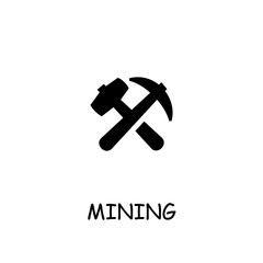 Mining flat vector icon