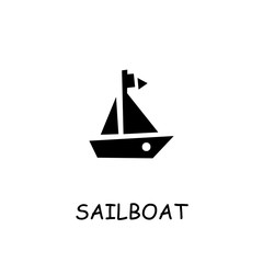 Sailboat flat vector icon
