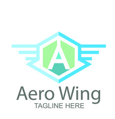 letter A logo design with wings 