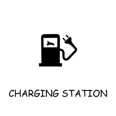 Charging station flat vector icon