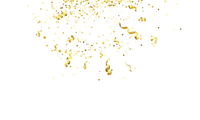 Celebration background template with confetti gold ribbons. luxury greeting rich card.