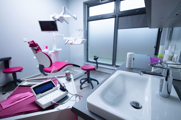 Modern dentists office interior and its equipment.